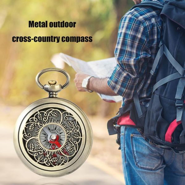 

retro portable flip cover handheld pocket watch compass camping hiking hunting boating survival navigation for outdoor gadgets