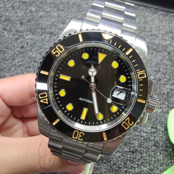 

wristwatches men's40mm watch automatic movement stainless steel submarine sapphire glass1, Slivery;brown