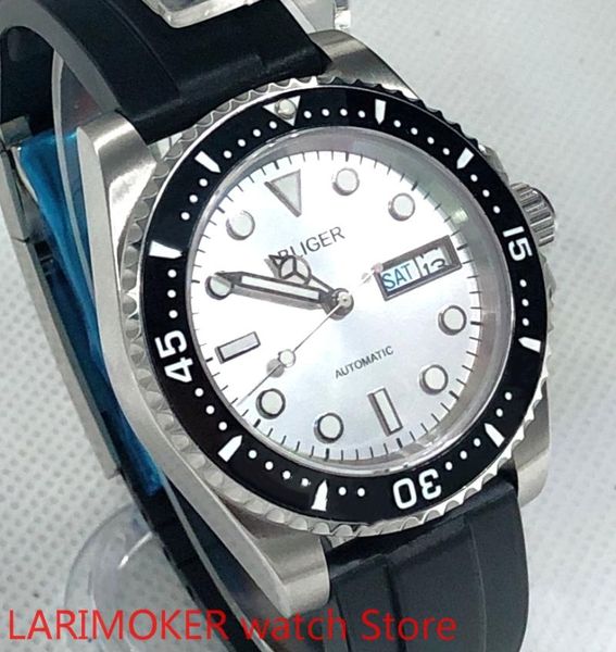 

wristwatches men's luxury sports and leisure waterproof black belt strap bracelet watch mh36 mechanical clock bezel rotating, Slivery;brown