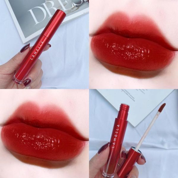 

lip gloss red tube velvet dumb smooth mouth fog surface rotten tomato waterproof lasting female cosmetics tslm1