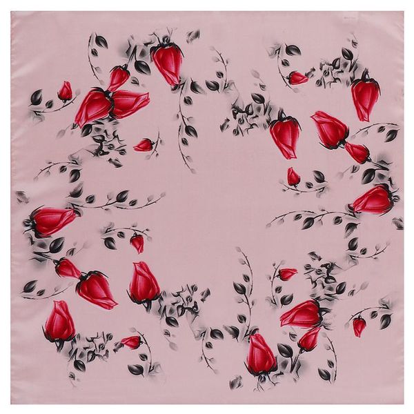 

scarves pobing 100% silk scarf woman floral print square luxury bandanas small hijab foulards lady tie headband neckerchief 53cm, Blue;gray