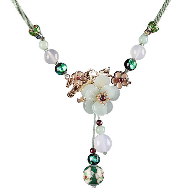 

xianlan291 antique agate necklace hanfu deserve to act the role of female clavicle chain tide restoring ancient ways web celebrity, Silver