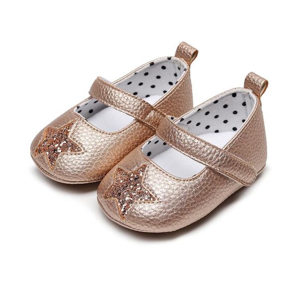 

first walkers solid color baby girls single shoes soft sole pu leather toddler crib princess