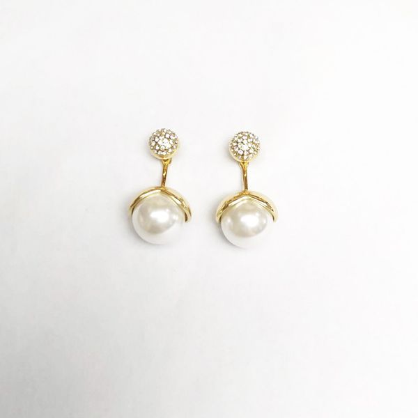 

luxury designer jewelry women earrings pearl stud shell diamond brass with gold plated white black green elegant fashion chrismas gift girl., Golden;silver