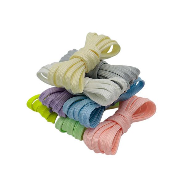 

7mm super glow luminous lacets premium neon laces pure colour spool of cords runner safety light up shoelaces, White;pink