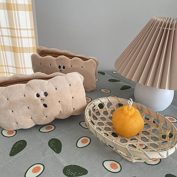 

storage baskets sandwich biscuit bag cute creative embroidery basket girl simple plush large capacity