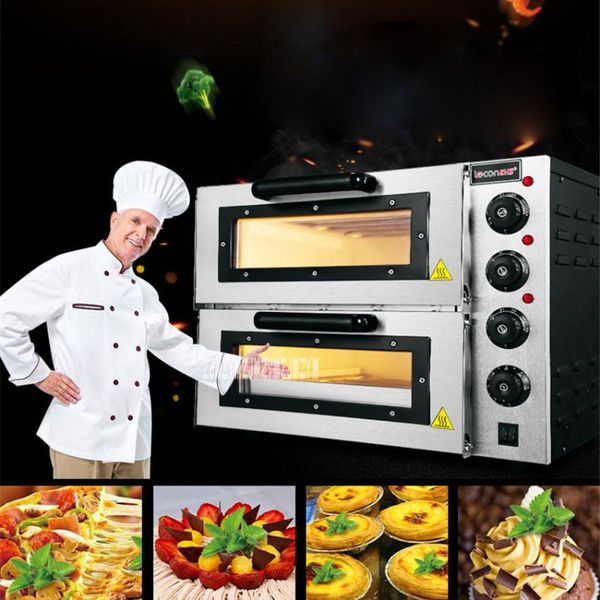 

electric ovens double-layer large oven po2pt commercial cake bread pizza 220v 3000w 0-120min arrival