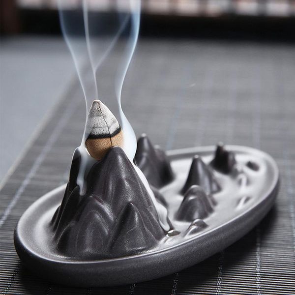 

creative tower incense ceramic burner fragrance holder backflow censer smoke reflux lamps