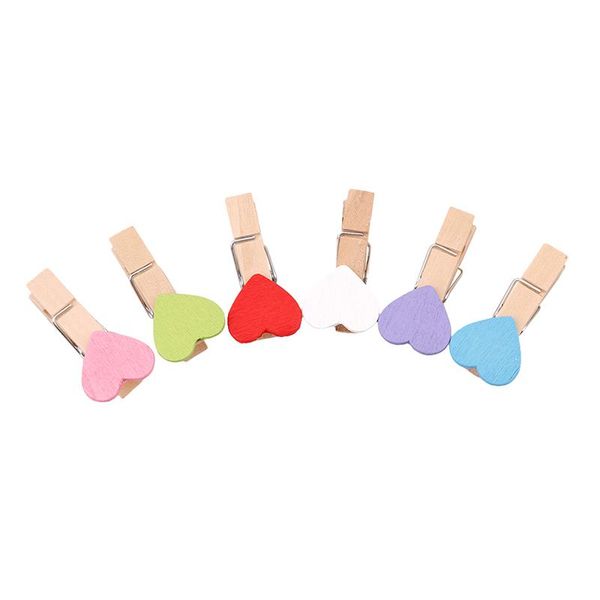 

kawaii wooden clip po paper craft colorful mini love clothespin office supplies clips diy clothes peg bag