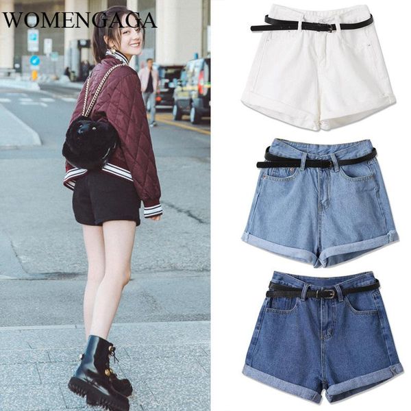 Jeans femininos 2021 verão menina coreana feminino stretch simples denim calças curtas moda casual tamanho grande qs53