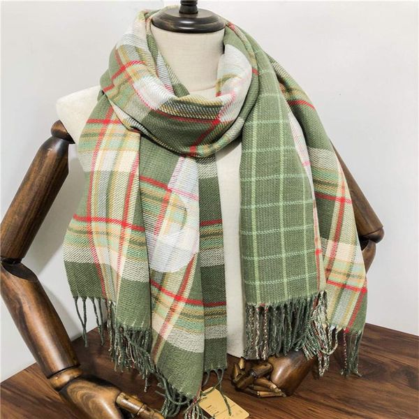 

scarves fall and winter 2021 korean letter chequered cashmere woman scarf,fashion trend warm scarf women's shawl infinity, Blue;gray