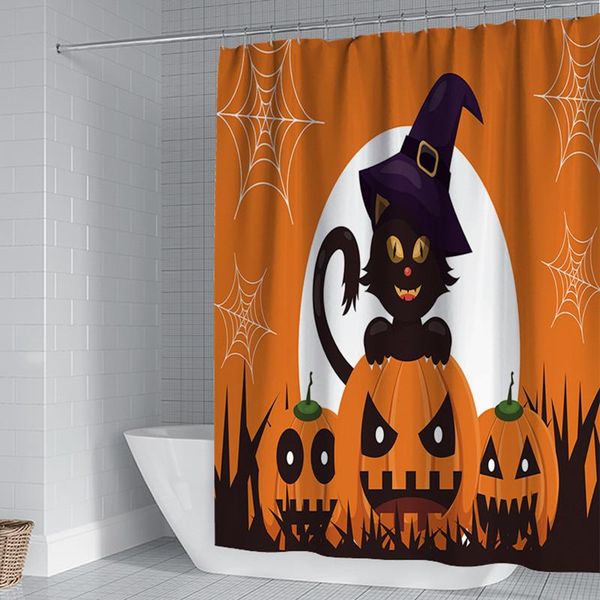

shower curtains halloween curtain partition with c-ring polyester bathroom set waterproof holiday decoration