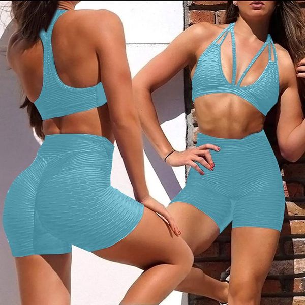 

women's leggings 2021 fashion seamless indoor sports women wrinkled high waist hip stretch running fitness , pants biker shorts, Black