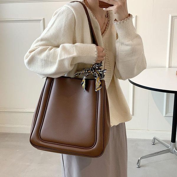 

evening bags handbag women vintage 2021 large capacity pu leather all-match korean version classic fashion magnetic button shoulder bag