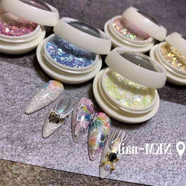 

foil cloud brocade european jewelry sequin nail patch flash powder size mixed ptherapy crystal extension manicure, Silver;gold