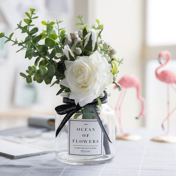 

vases miz artificial flowers for wedding home decor flower bouquet with vase table decoration