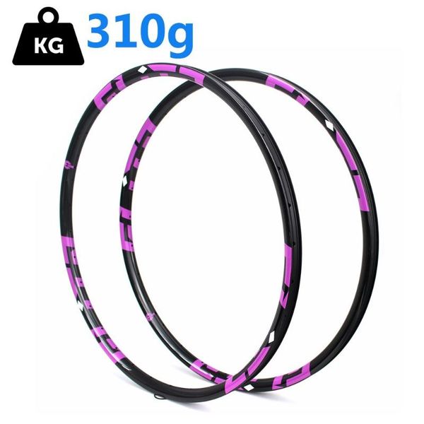 

bike wheels super light only 310g 29er 700c mtb carbon rim 28*24mm 28/32h for cross country/all mountain wheel 3/6/12k ud matte glossy