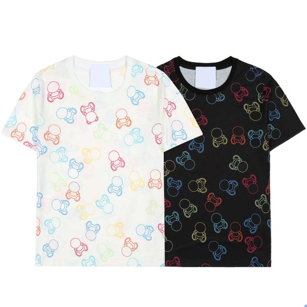 

2021 100%cotton mens shirts precision printing colorful bear designe womens t-shirt beach dating man t shirt size s-xxl, White;black