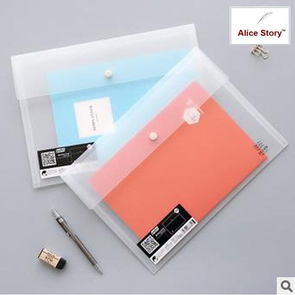 

business card files transparent plastic file bag document filling storage stationery 23x32cm horizontal with button school student office