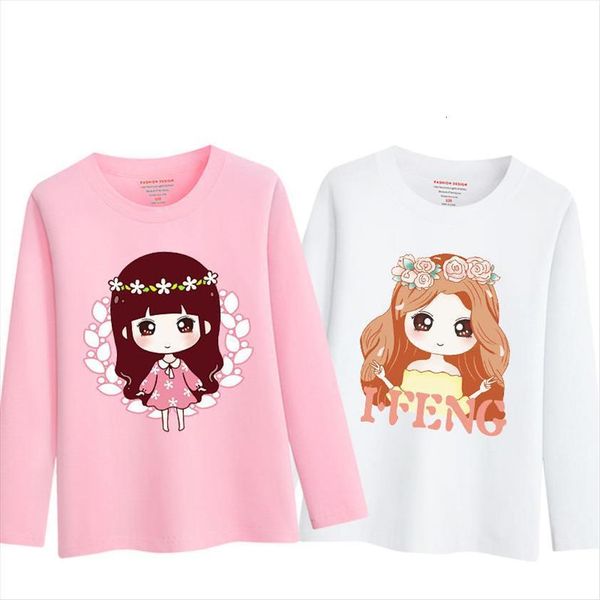 

spring long sleeve t shirt kids girl summer cotton for teenage school girls children cartoon 6 8 9 10, Blue