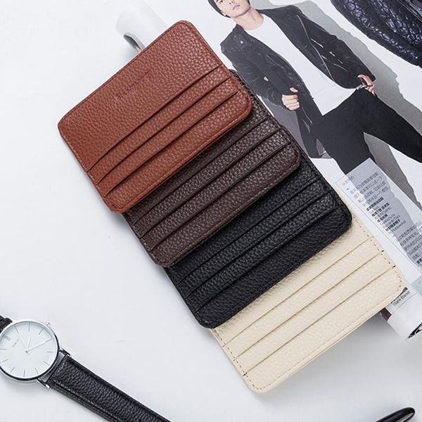 

card holders fashion women slim minimalist wallet pu leather holder short purse nyz shop, Brown;gray