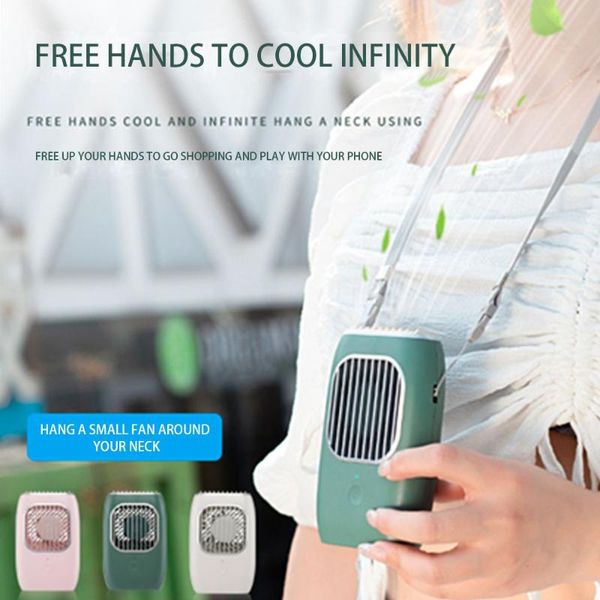 

electric fans neck hanging mini fan portable creative handheld lanyard usb charge air cooler desk cooling summer