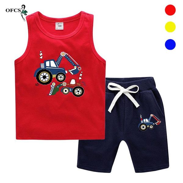 

clothing sets cartoon design baby girls clothes summer 2-12 printed vest cotton beach shorts 2pcs suit kids children fashion, White
