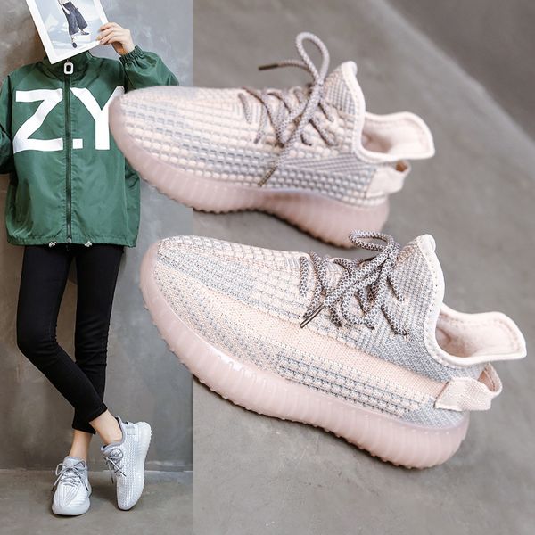 

trend shoes sports 2021 winter season new korean version plus velvet couple shoes flying woven cover warm shoes