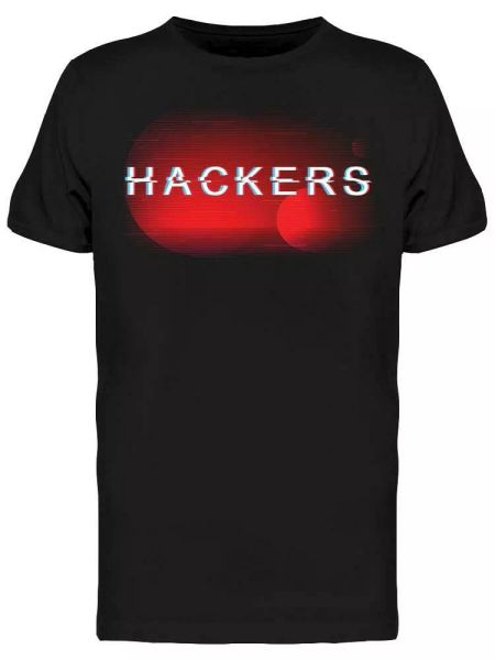 

hackers glitch phrase tee men's -image by shutterstock, White;black