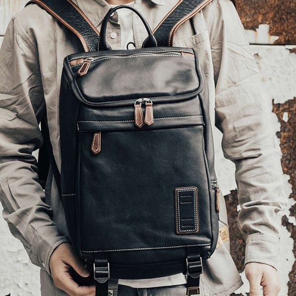 

designer luxuryhbp aetoo leather men's shoulder bag, cowhide man's backpack, trendmen's pepper salt shoulder bag, travel back