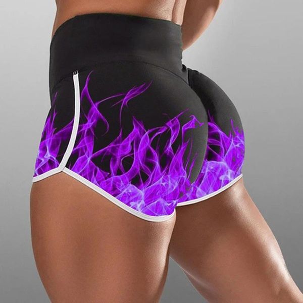 

fashion women's dye workout shorts breathable high gym yoga ladies elastic waist fitness sports casual short running, Black;blue