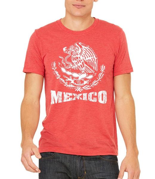 

men's t-shirts men white mexico seal tri-blend red t-shirt mexican flag eagle, White;black