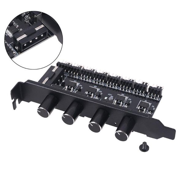 

fans & coolings computer pc 1/4 knob cooling fan hub sata power supply adapter speed controller