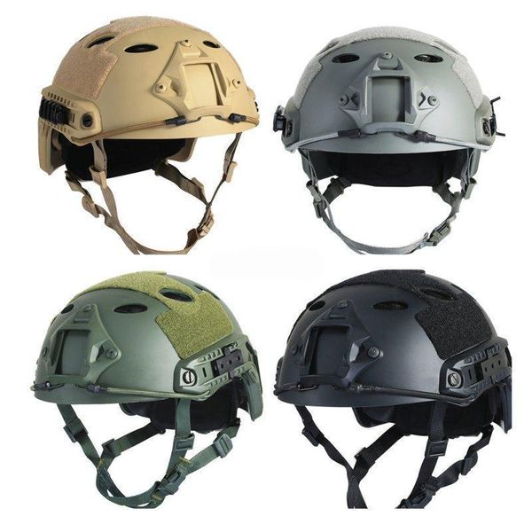 

cycling caps & masks lightweight tactical helmet multi-function shockproof protection bracket and side rails riding equipment, Black