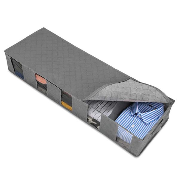 

storage boxes & bins clothes organizer box non-woven with square viewing window foldable large capacity shirt t-shirt container