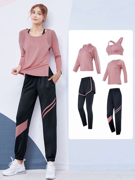 

women's tracksuits yoga dress autumn and winter professional loose quick dry clothes gym running beginners net red leisure sports suit, Gray