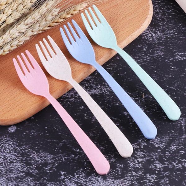 

dinnerware sets 3pcs/set portable travel cutlery box japan style wheat straw knife fork spoon student kitchen tableware supplies
