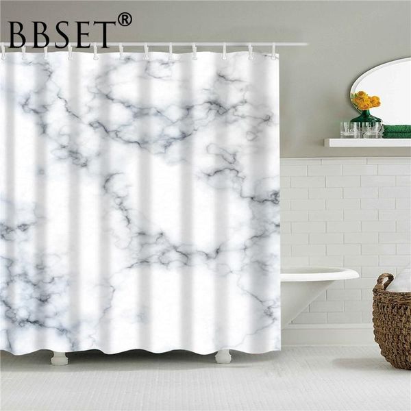 

marble shower curtain simple white pattern waterproof multi-size douchegordijn bathroom decor with 12 hooks curtains