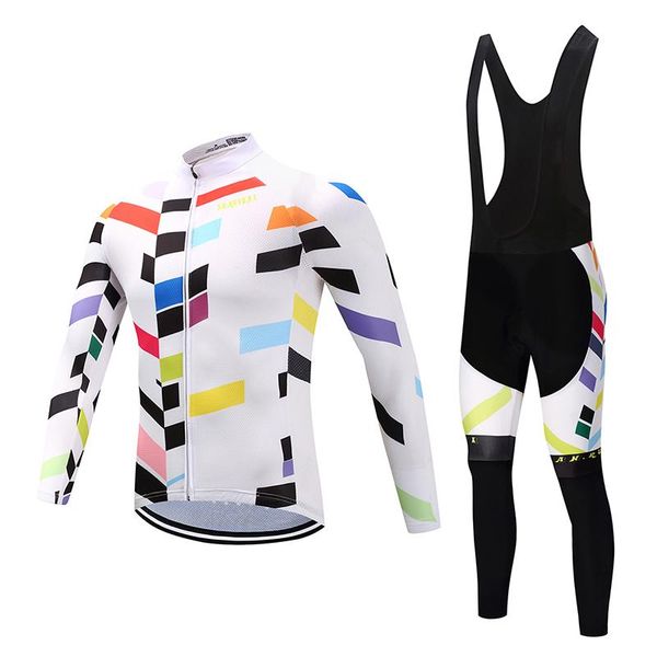 

racing sets men long sleeve bicycle cycling anti-sweat stripes pattern 3d padding cushion sport jerseys customized/wholesale service, Black;blue