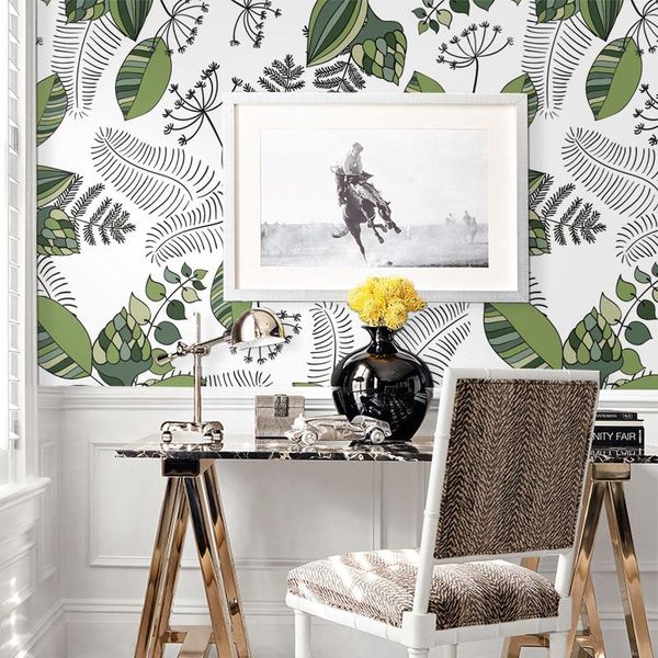 

wallpapers tuya art leaves pattern po wallpaper for home decoration living room bedroom wall-papers 3d