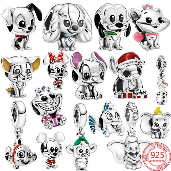 

other 100% 925 sterling silver original mouse metckey series beads fit bracelet for women diy cute making jewelry gift charms