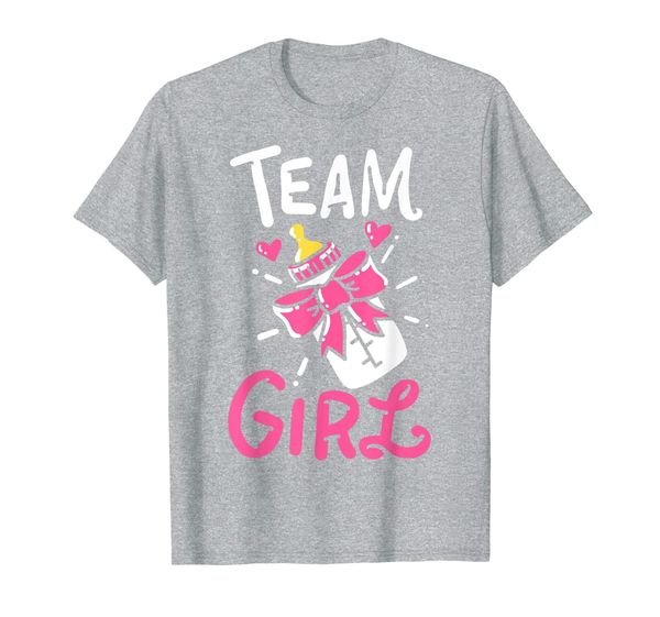 

team girl baby shower party gender reveal cute birth t-shirt, White;black