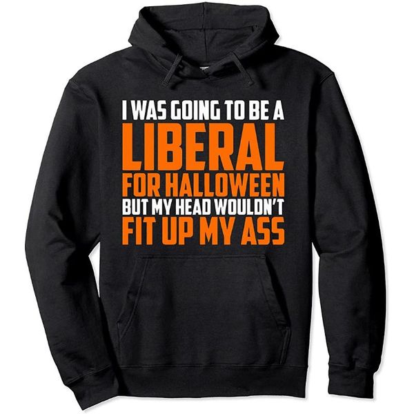 

men's hoodies & sweatshirts i was going to be a liberal for halloween pullover hoodie, Black