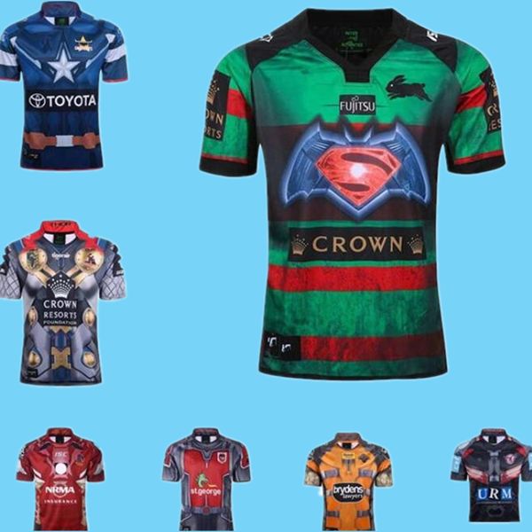 

20 17 north queensland cowboys rugby jersey manly sea eagles melbourne storm wests tigers south sydney rabbitohs brisbane broncos size:, Black;gray