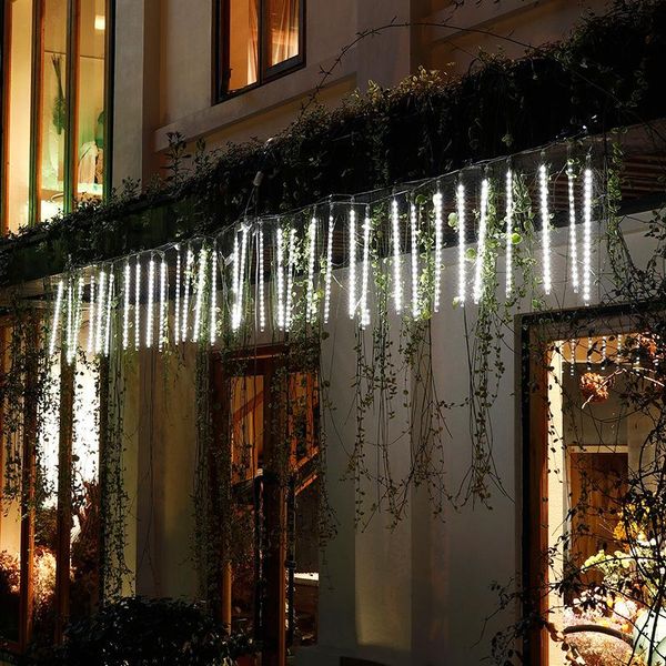 

strings year 30/50cm outdoor meteor shower rain 8 tubes led string lights waterproof for tree christmas wedding party decoration