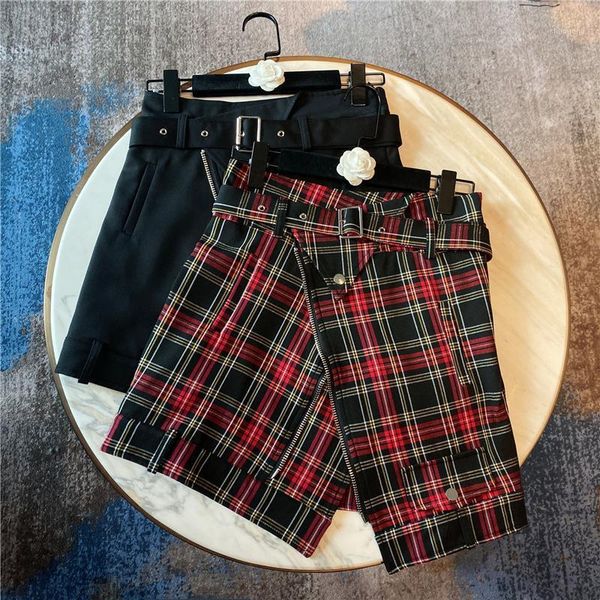 

skirts 2021 early autumn product personality design sense zipper side tie waist thin high skirt women 0921, Black