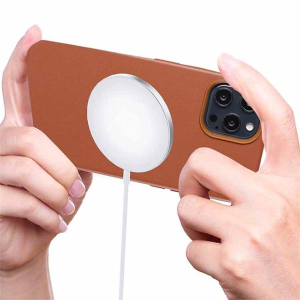 

cell phone pouches magnetic leather case for 12 pro magnet absorbtion cover max mini anti-knock wireless charge