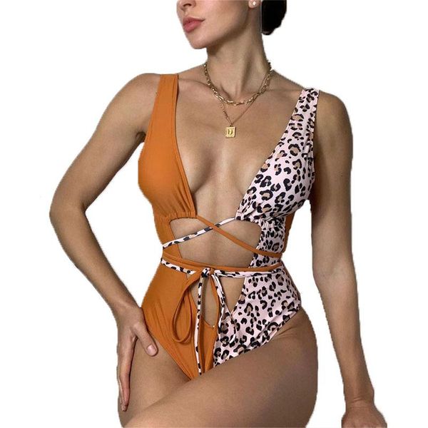 

one-piece suits bikini 2021 women's swimsuit push up leopard high waist swimwear bathing suit set wholesale drop