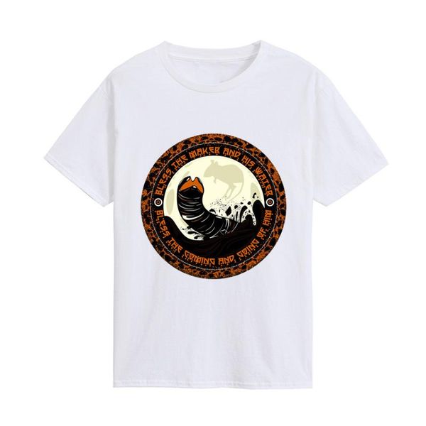 

men's t-shirts dune shai hulud frank herbert sandworm t shirt casual mens short sleeve cotton o-neck tee clothes gift, White;black