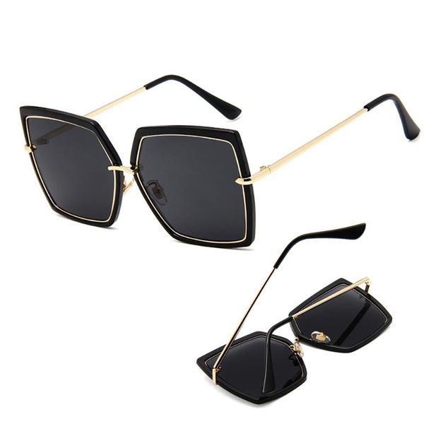 

sunglasses 5 colors alloy gradient women cat eye square metal wrap glasses mirror uv400 retro ladies sun, White;black